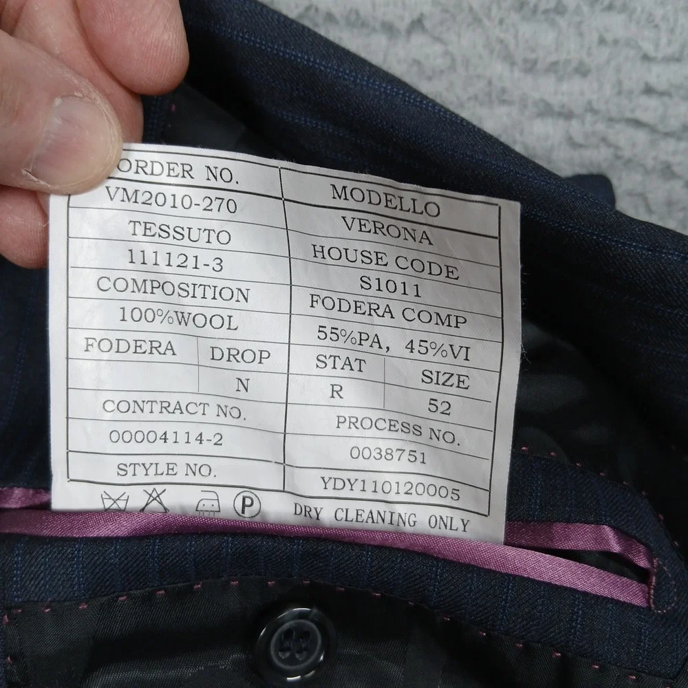 Joseph Bach Sartoriale Abito Verona Gray Pinstripe Wool Blazer 52R‎ Italy